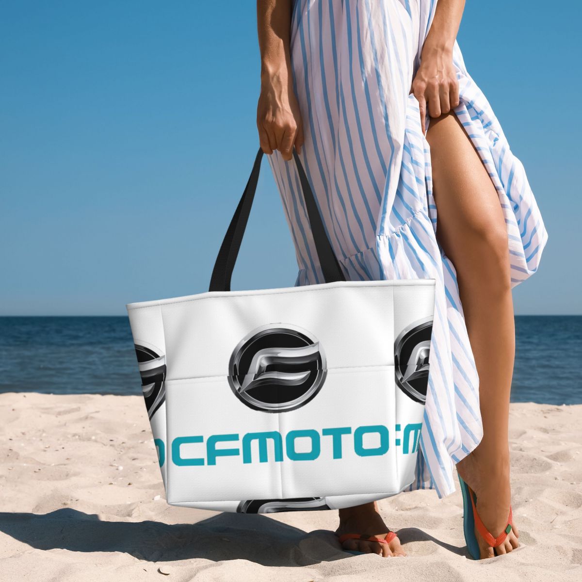 Yoga Fitness Tote - CFMoto Logo Motorcycle Beach Tote Bag