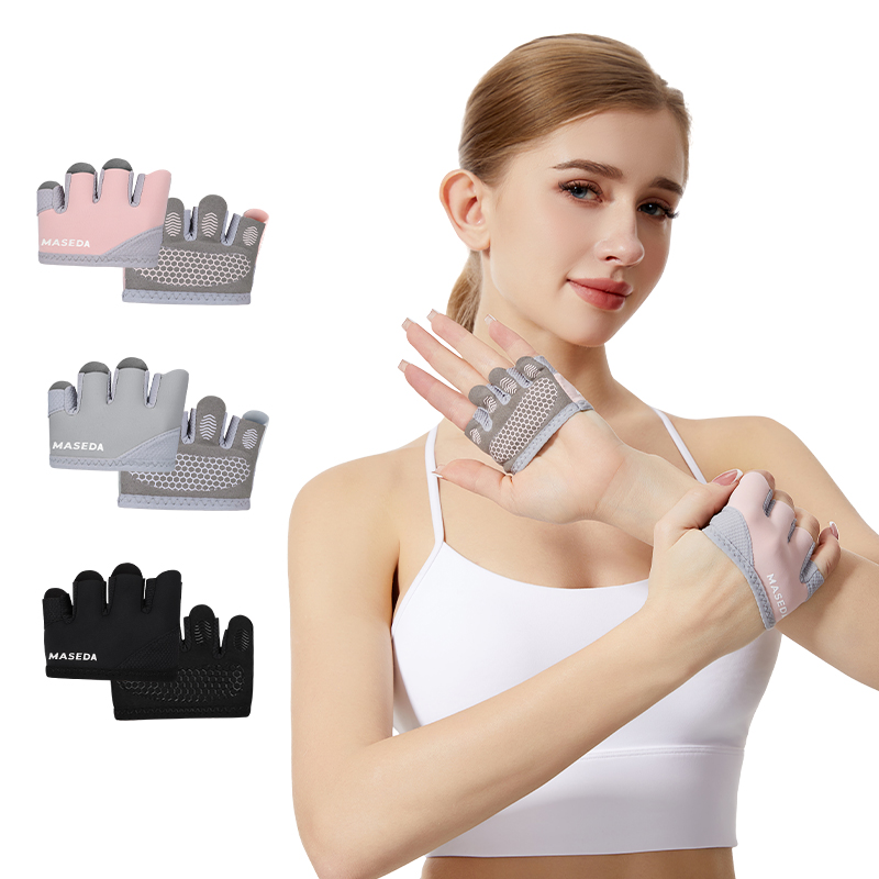Fitness Yoga & Kickfit - Pair of Fitness Fingerless Gloves: Anti-Blister