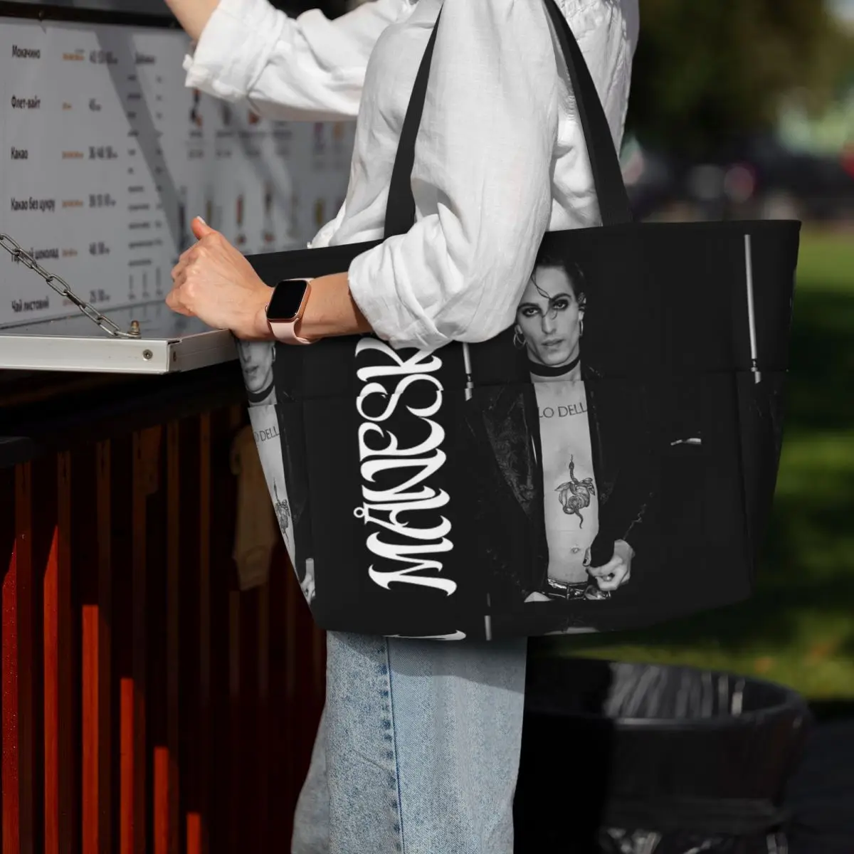 Yoga Fitness Tote - Damiano David Maneskin Beach Tote Bag