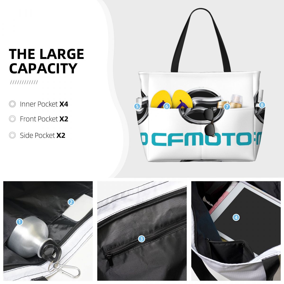 CFMoto Logo Motorcycle Beach T - Yoga Fitness Tote recension och pris