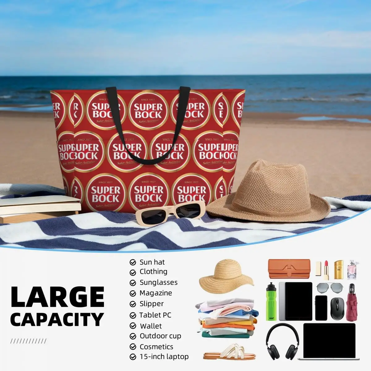 Super Bock Beach Tote Bag Spor - Yoga Fitness Tote recension och pris