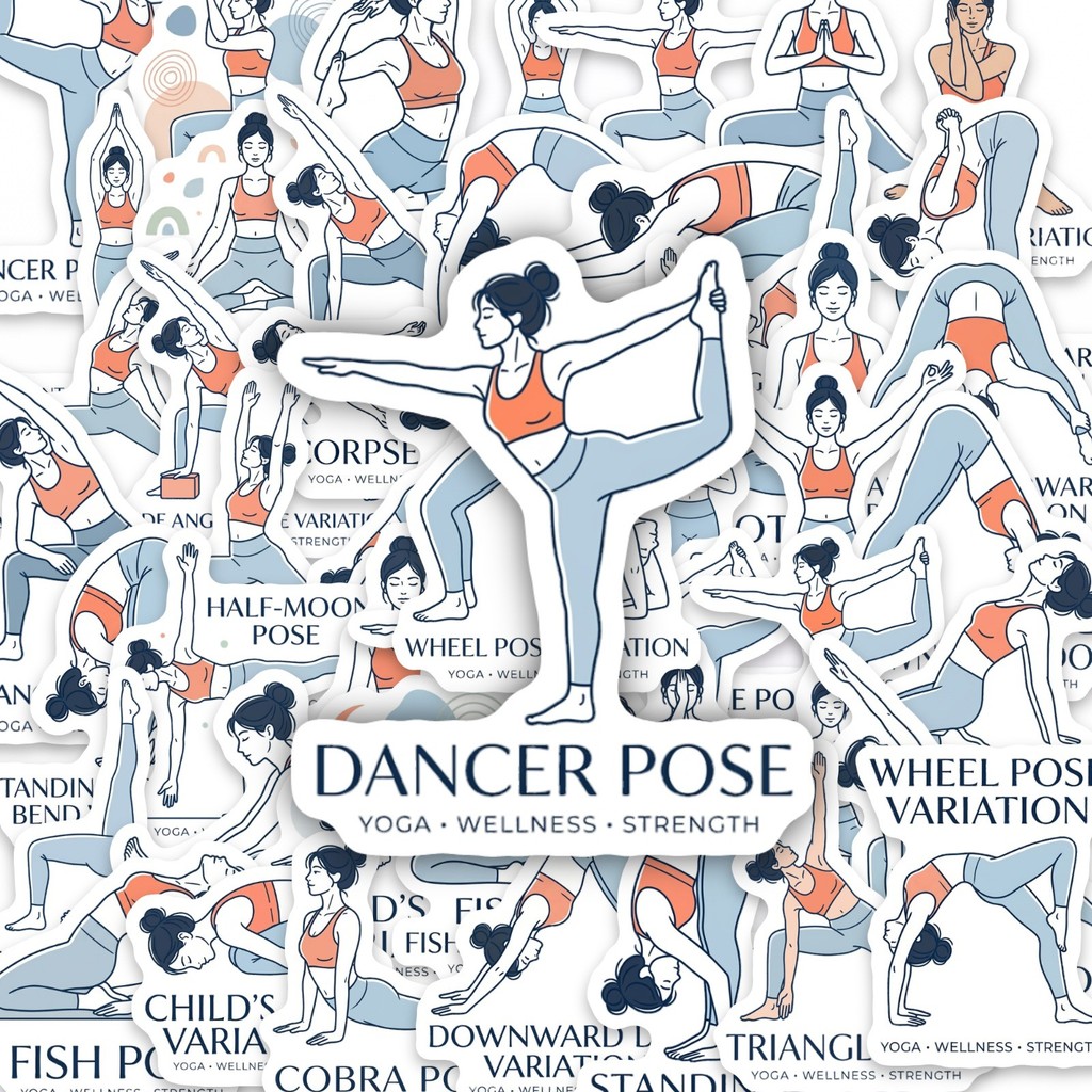 50Pcs Yoga Pose Stickers, Fitn - Yoga Fitness Studio recension och pris