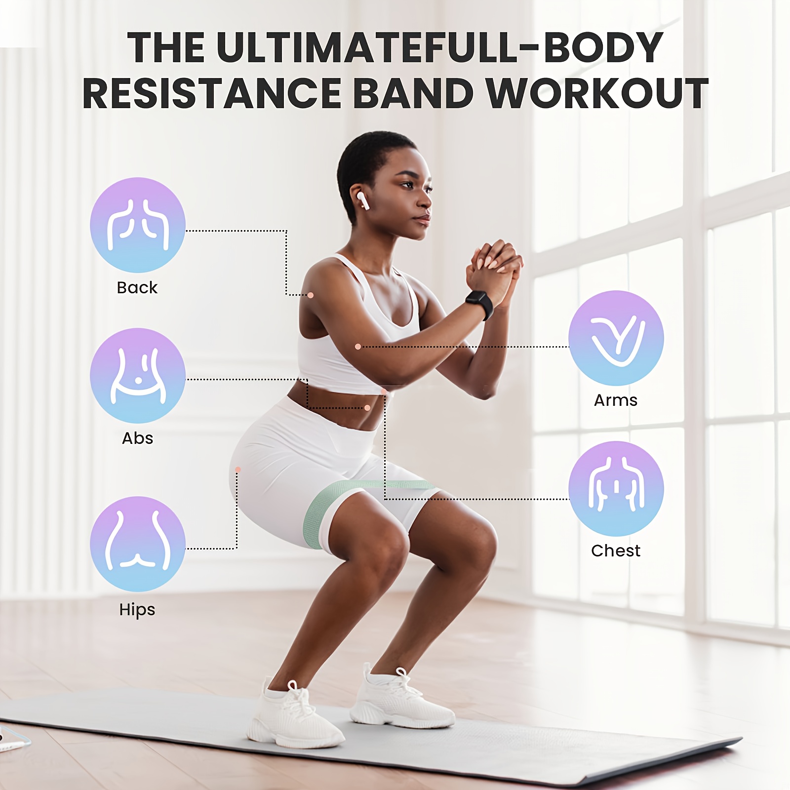 Fitness Resistance Bands with  - Yoga Fitness Studio recension och pris