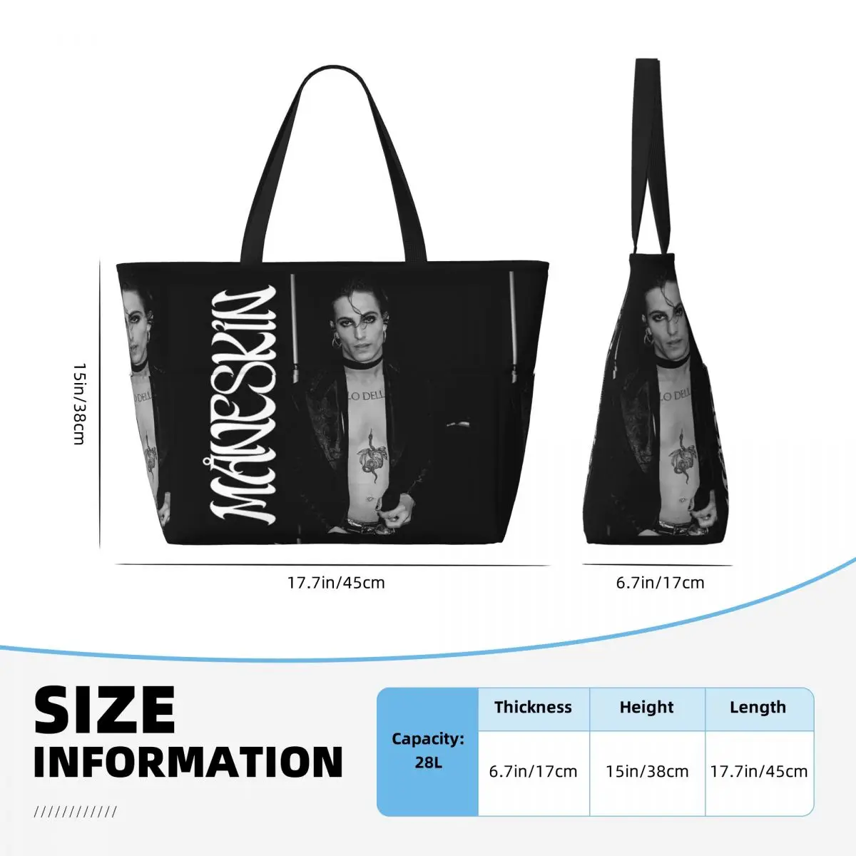 Damiano David Maneskin Beach T - Yoga Fitness Tote recension och pris