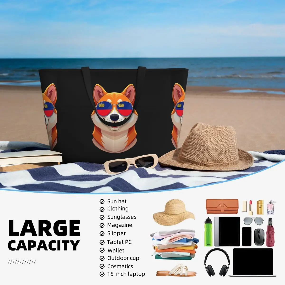 Vintage Patriotic Shiba Inu Li - Yoga Fitness Tote recension och pris