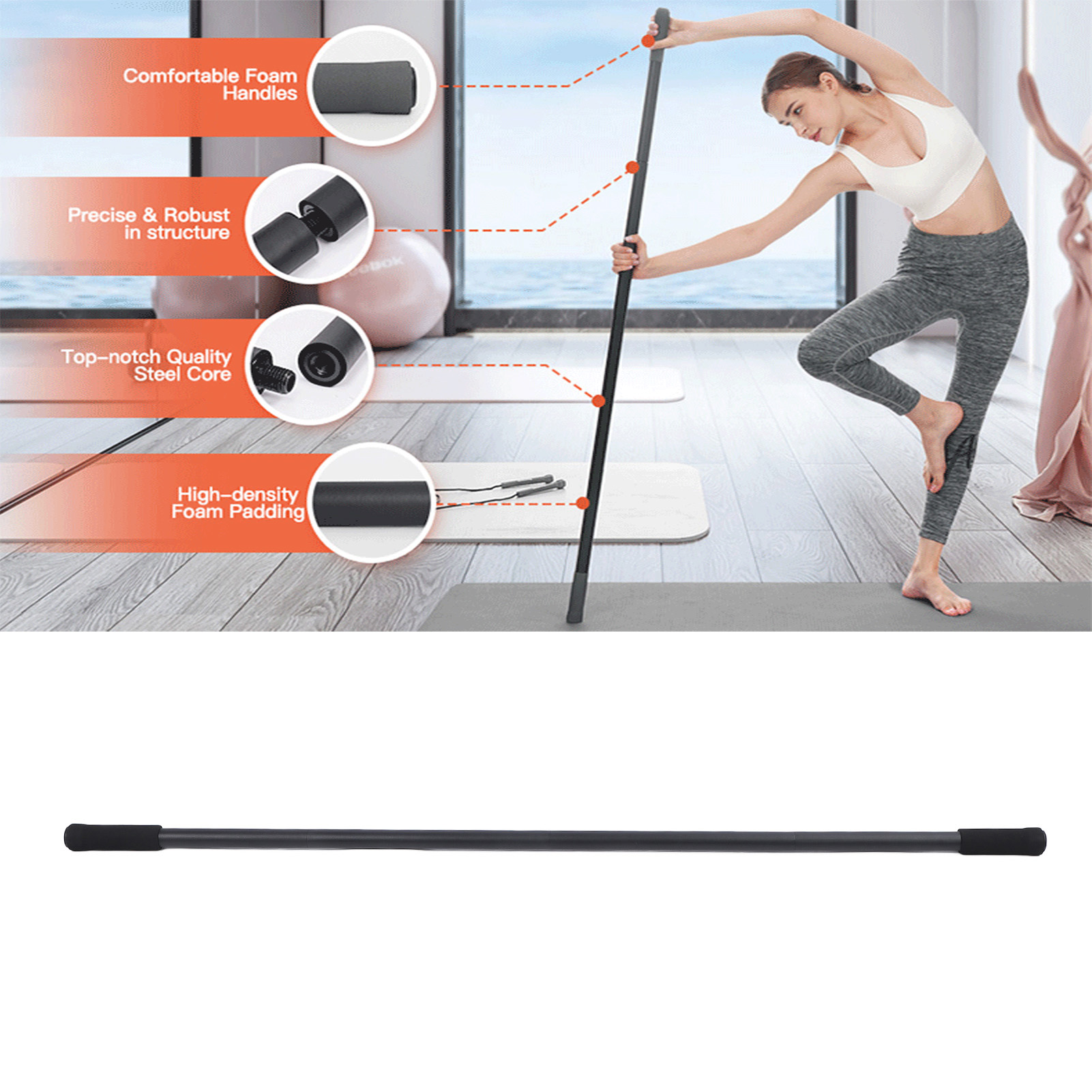 Yoga Stick Adjustable Mobility - Yoga Fitness Exercises recension och pris