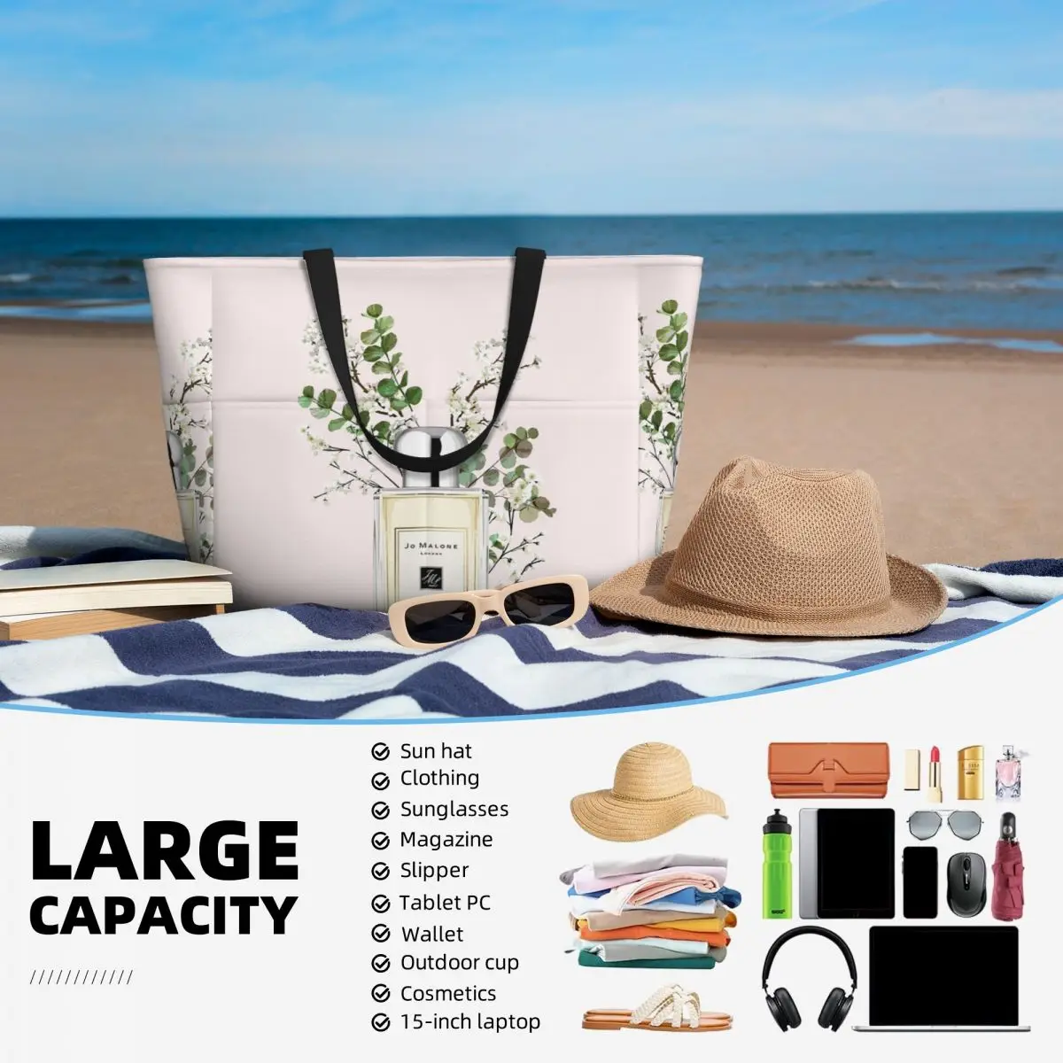 Jo Malon Beach Tote Bag Sport  - Yoga Fitness Tote recension och pris