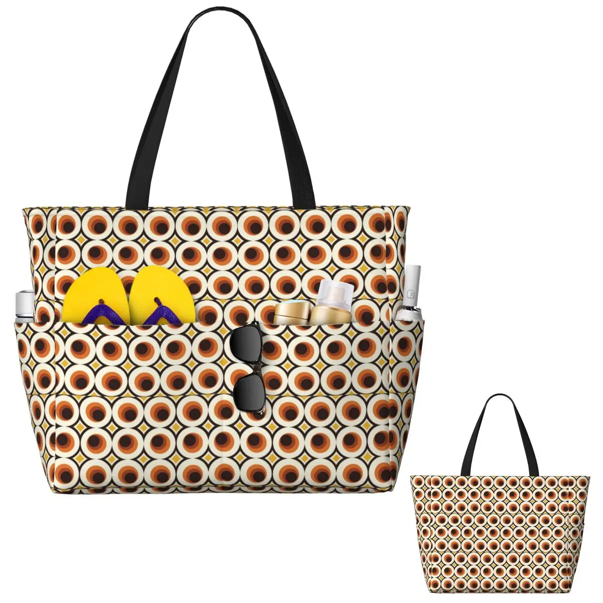 1970s Orange Mid-Century Moder - Yoga Fitness Tote recension och pris