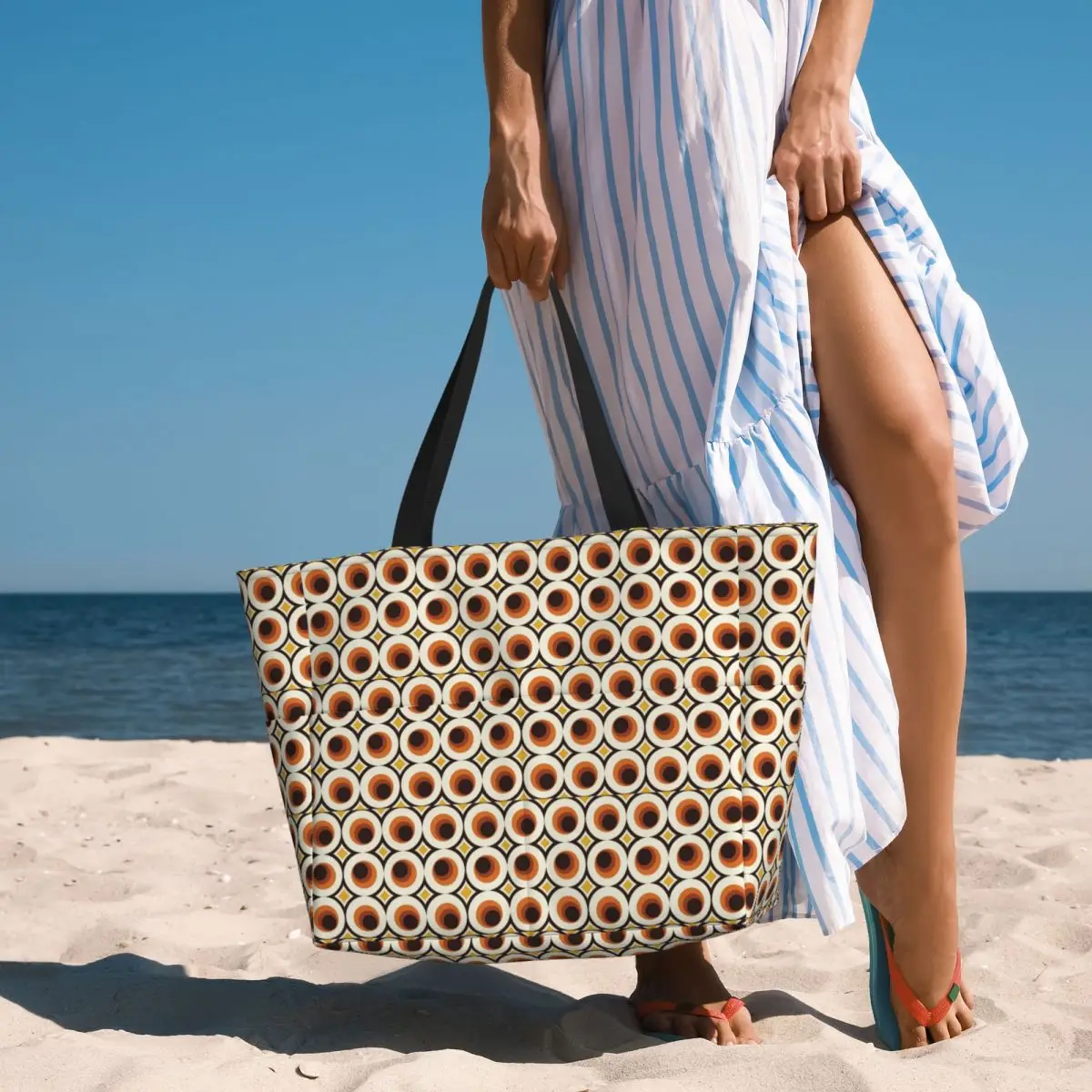 1970s Orange Mid-Century Moder - Yoga Fitness Tote recension och pris